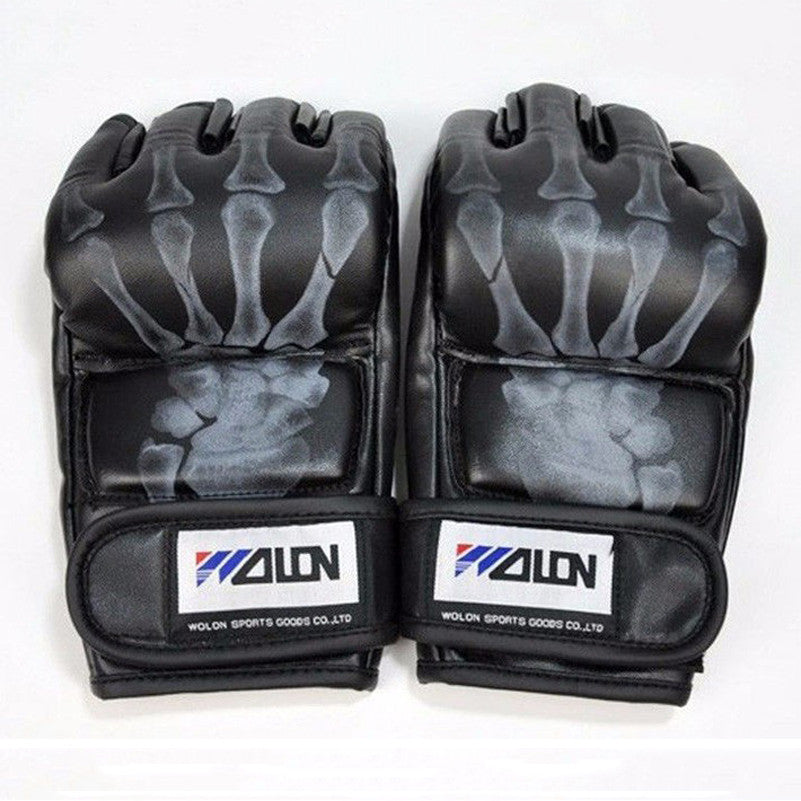 Skeleton styled fighting gloves